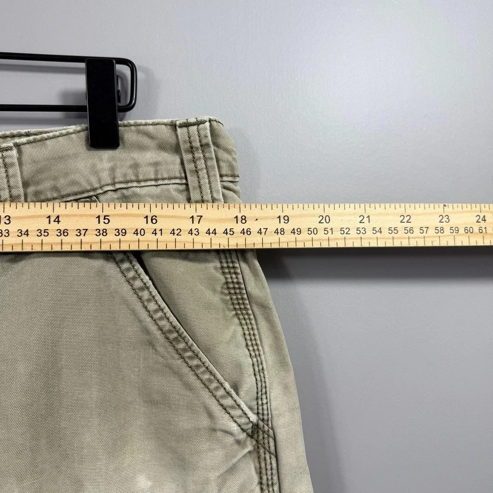 Carhartt Cargo Shorts Mens 36 Beige Relaxed Fit Canvas Workwear Utility Pockets